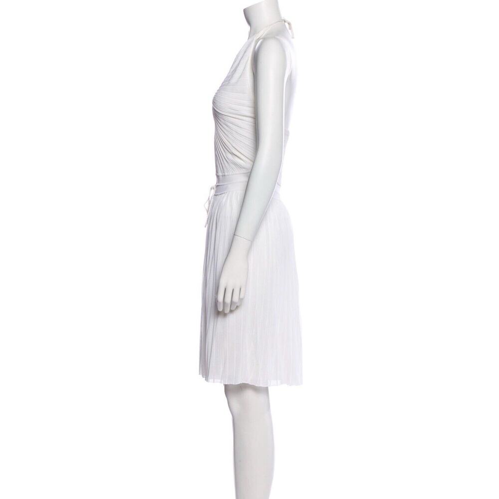 NWT Authentic GUCCI Ivory Pleated Halter V-Neck Stretch Dress Size Medium - Picture 2 of 12